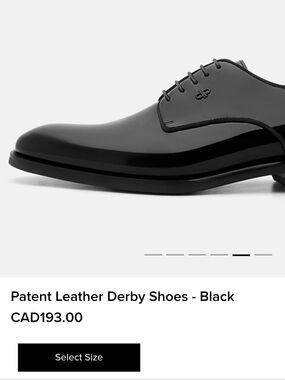 Men's Black Patent Derby Shoes